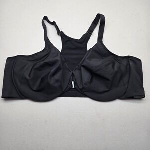 Glamorise Women Bra 46C Black Minimizer Underwired Front Close Adjustable